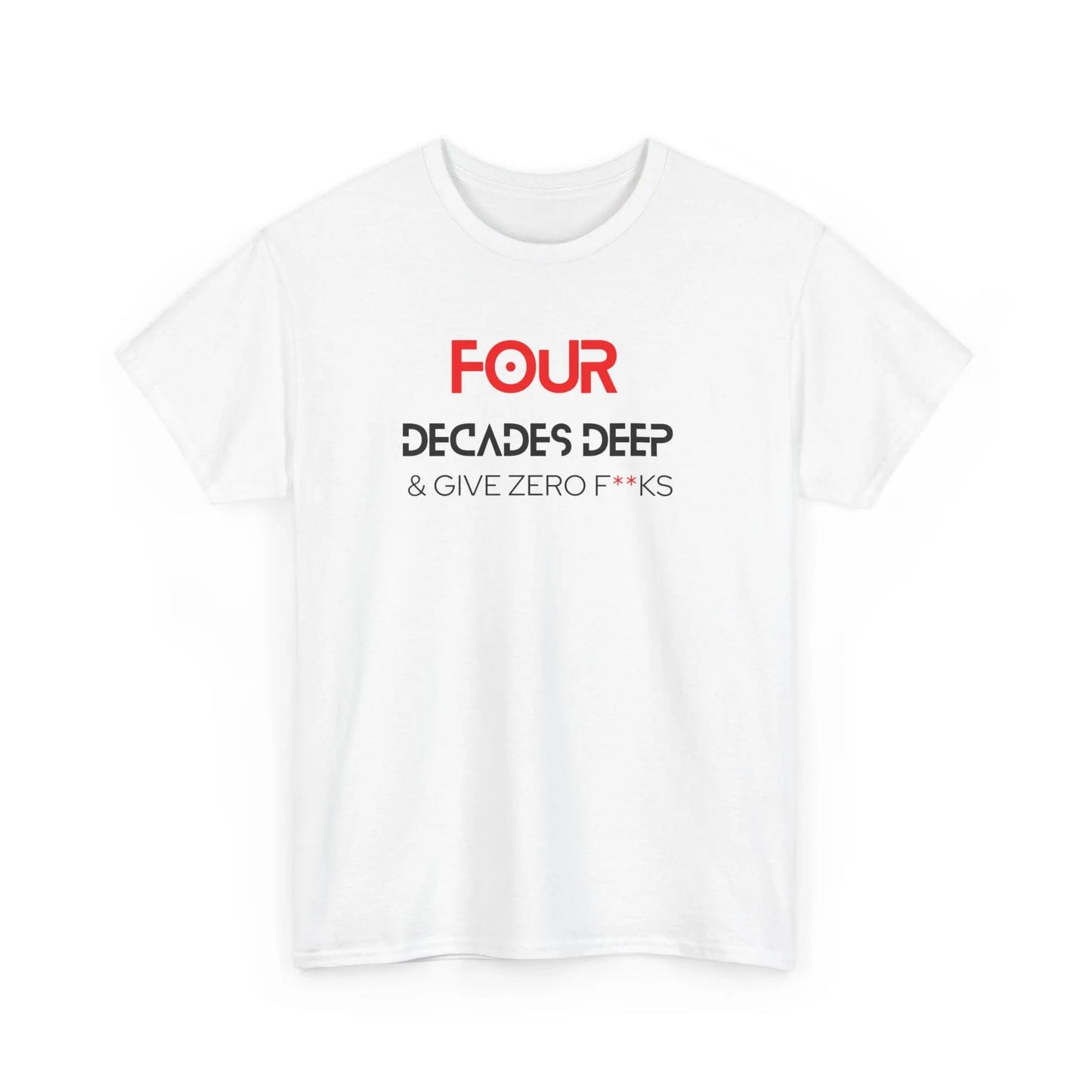 Decades Deep Unisex Heavy Cotton Tee for 40 Red - Polyeurasian