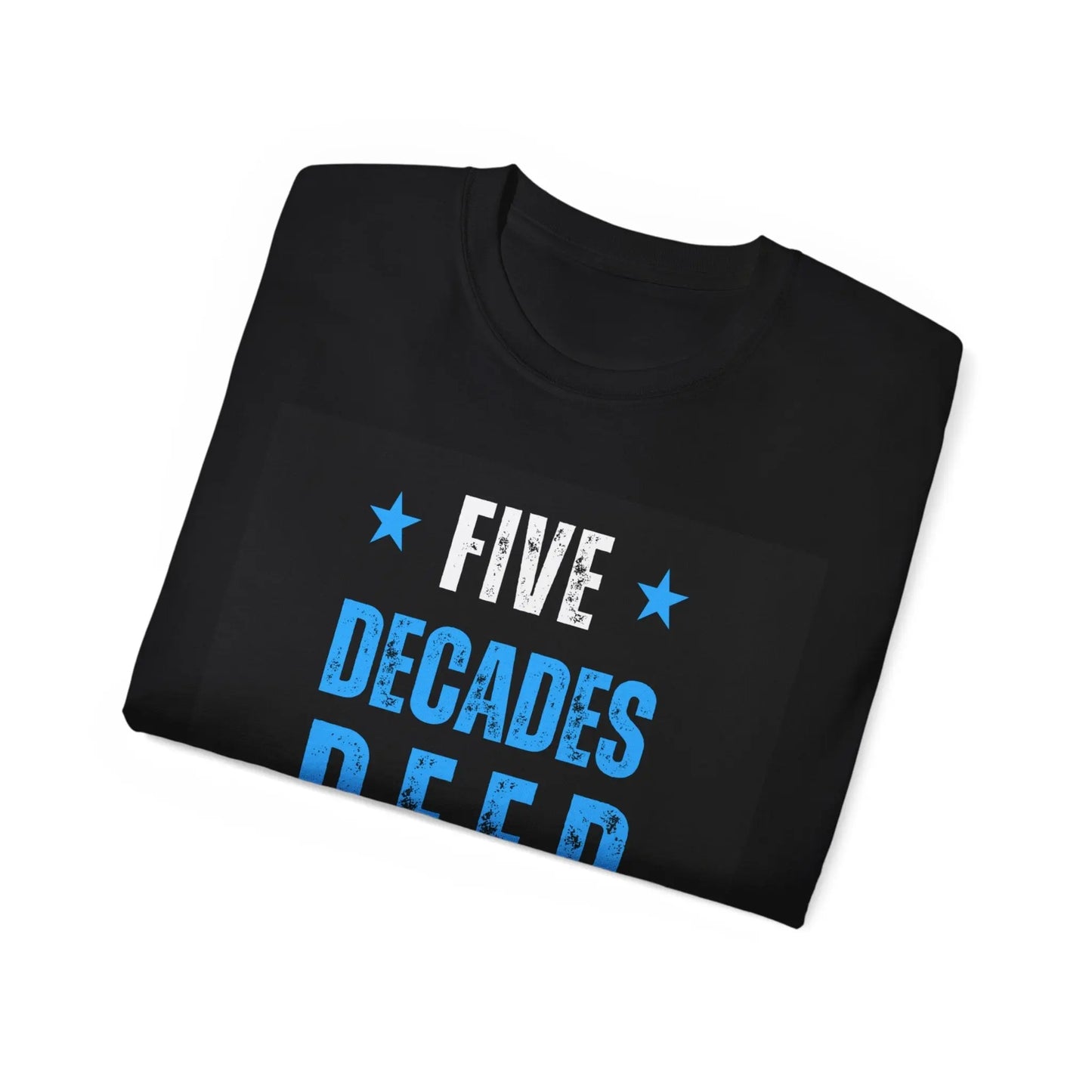 DECADES DEEP Black Unisex Ultra Cotton Tee for 50 somethings - Polyeurasian