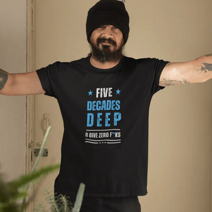 DECADES DEEP Black Unisex Ultra Cotton Tee for 50 somethings - Polyeurasian