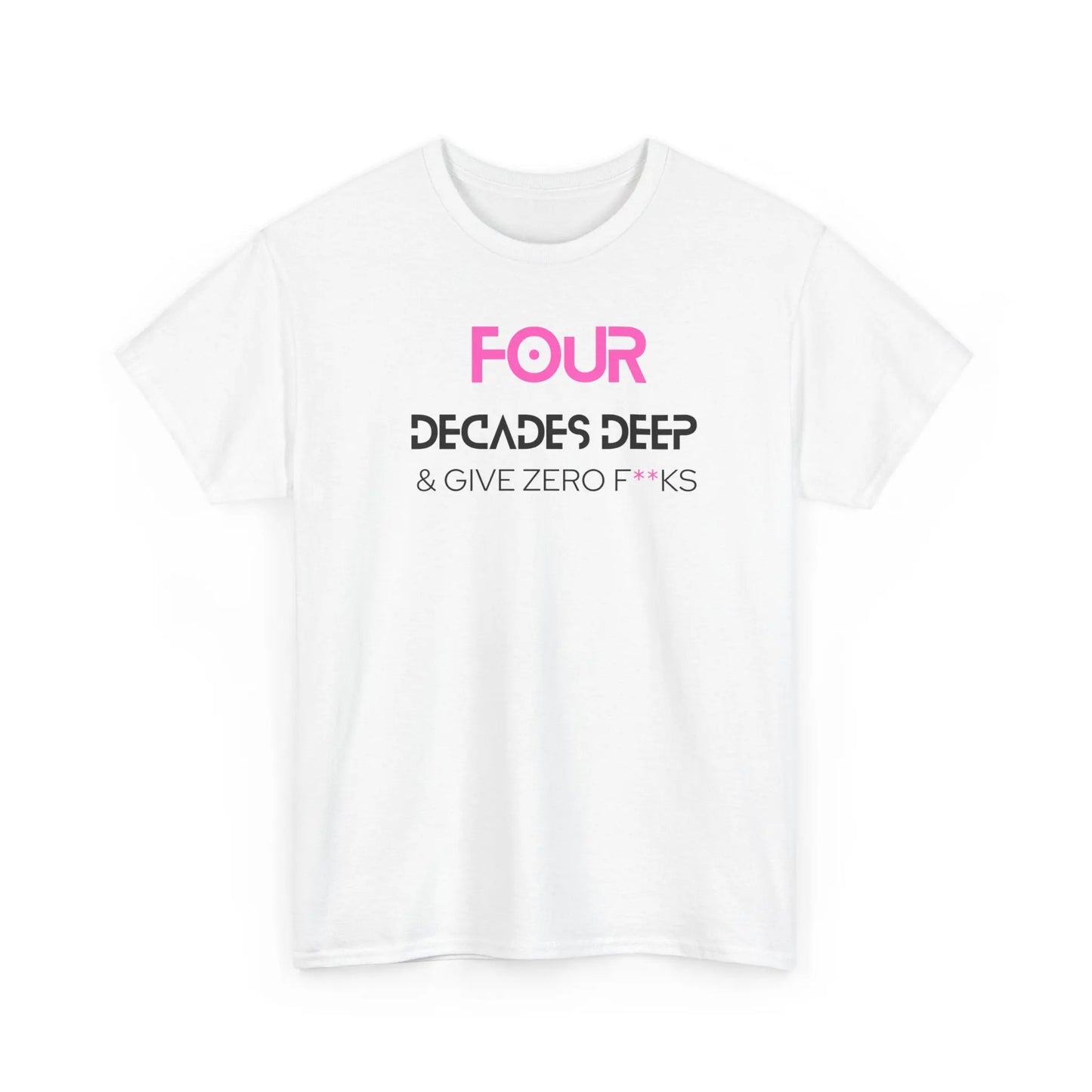 Decades Deep Unisex Heavy Cotton Tee for 40 Pink - Polyeurasian