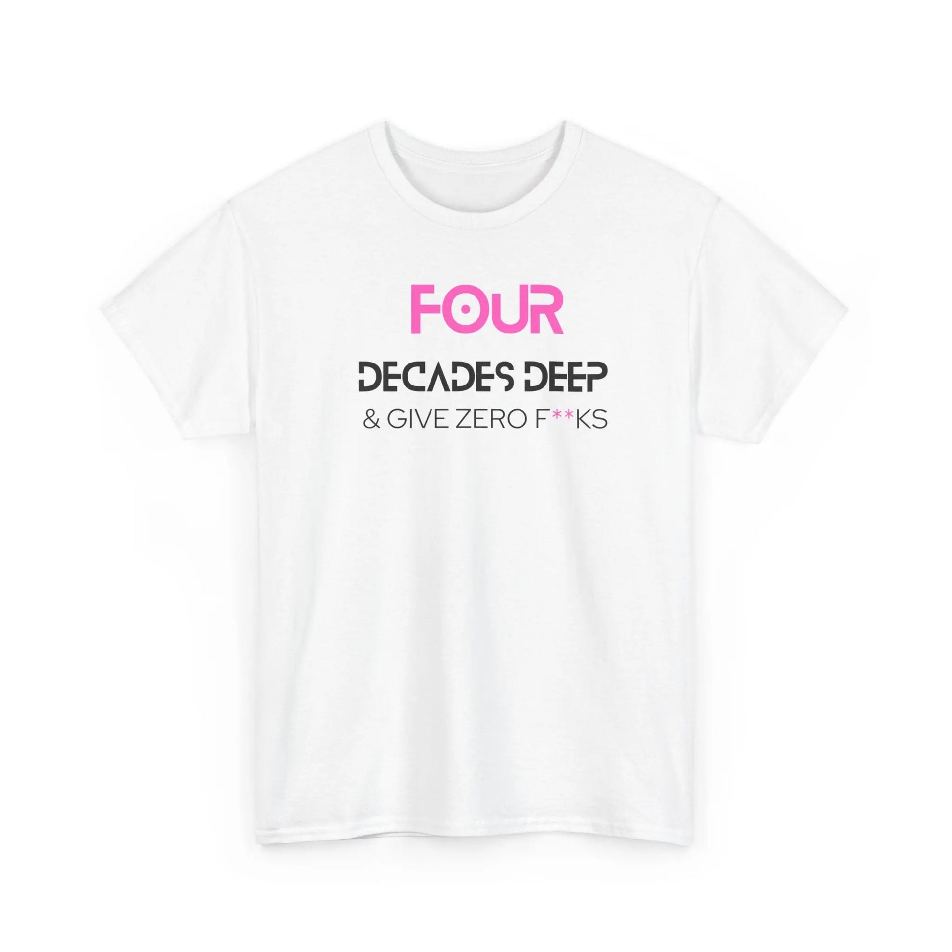 Decades Deep Unisex Heavy Cotton Tee for 40 Pink - Polyeurasian