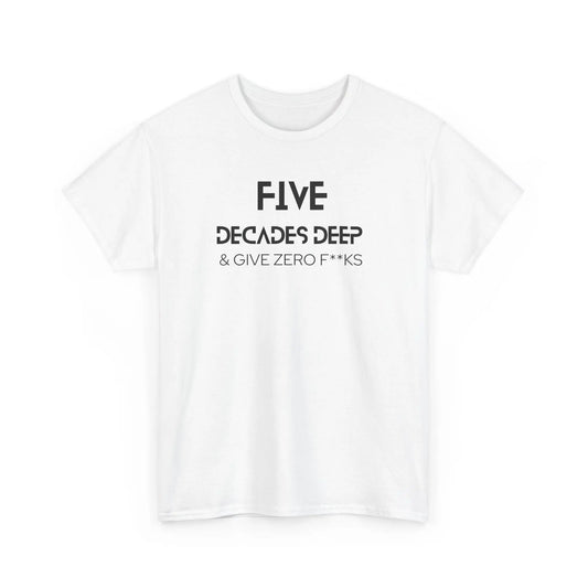 Decades Deep Unisex Heavy Cotton Tee for 50 Black - Polyeurasian