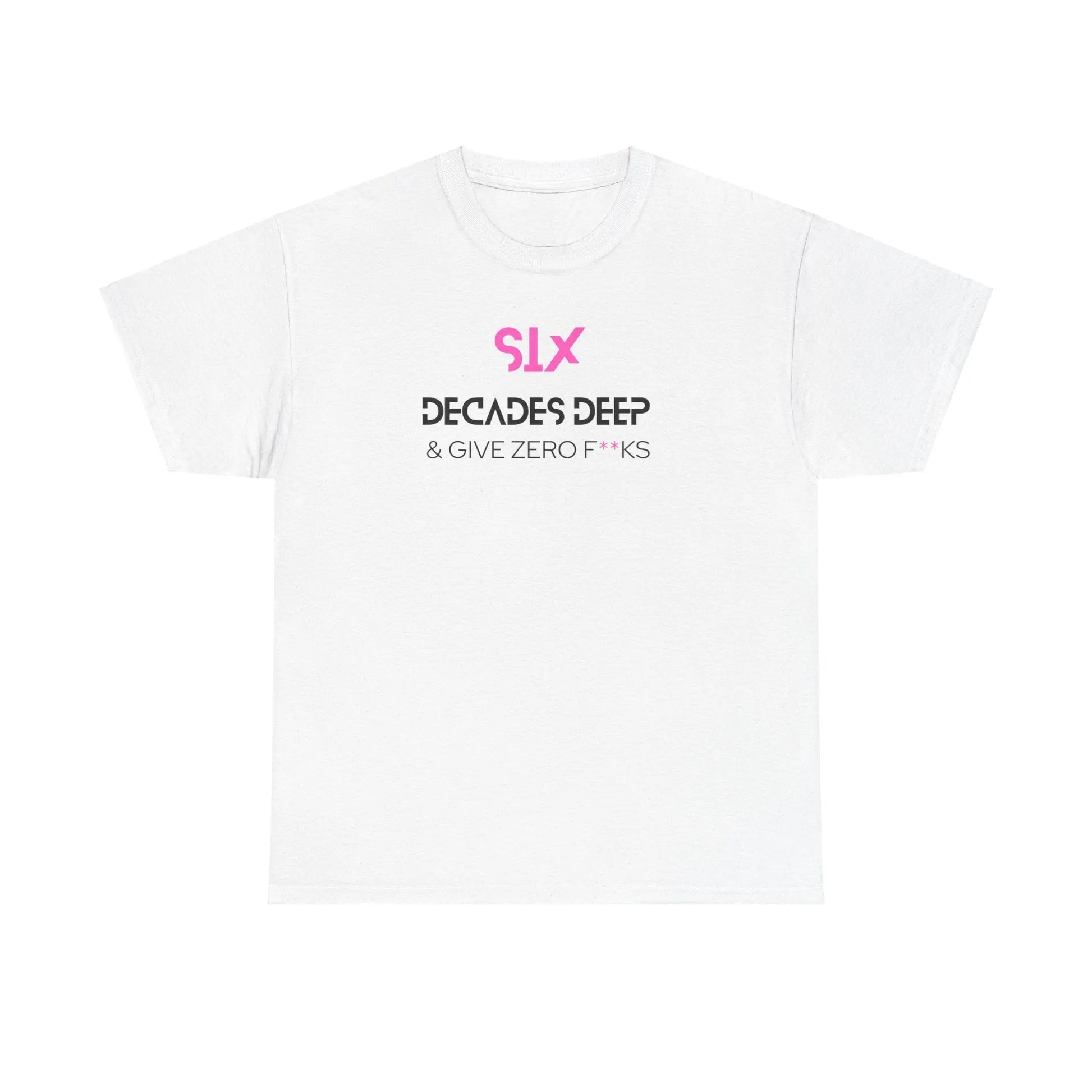 Decades Deep Unisex Heavy Cotton Tee for 60 Pink - Polyeurasian