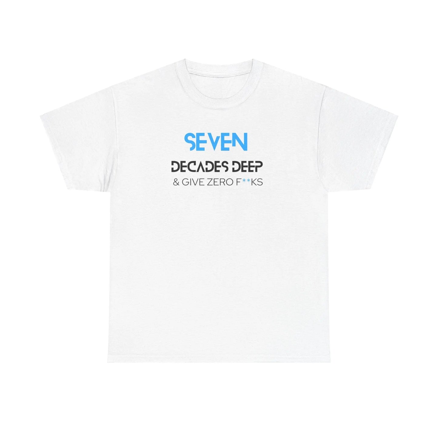 Decades Deep Unisex Heavy Cotton Tee for 70 Blue - Polyeurasian