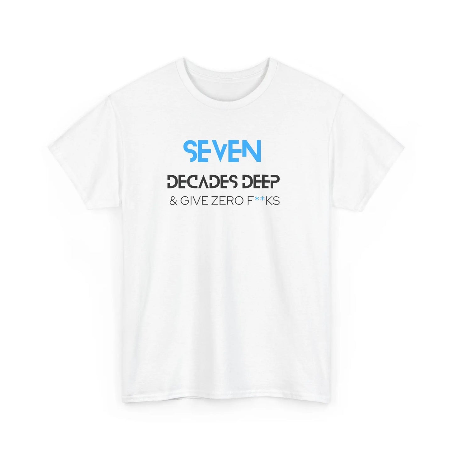 Decades Deep Unisex Heavy Cotton Tee for 70 Blue - Polyeurasian