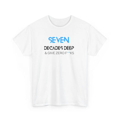 Decades Deep Unisex Heavy Cotton Tee for 70 Blue - Polyeurasian